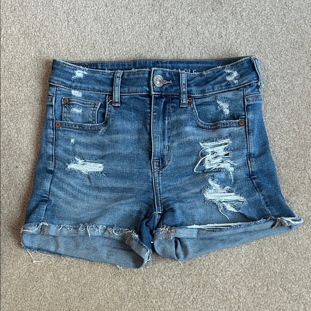 American Eagle Outfitters Ripped Blue Jean Shorts